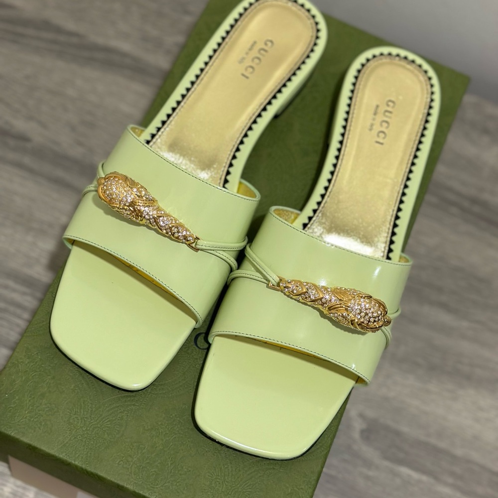 Gucci Women's Green Slide Sandals